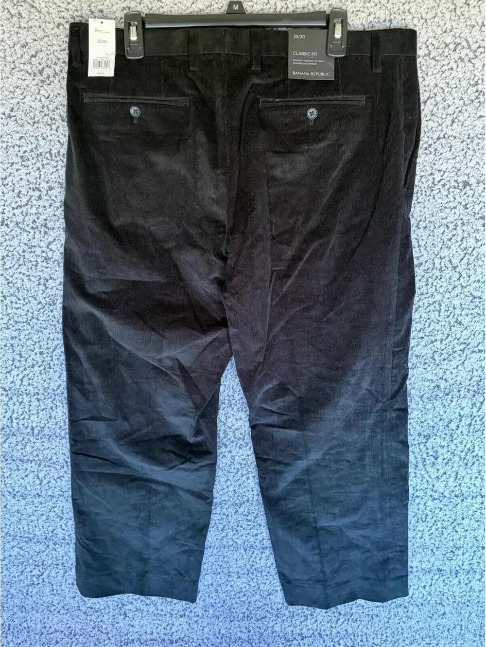 Banana Republic Corduroy Pants Men 35x30 Black Classic Fit New with Tag $90 MSRP